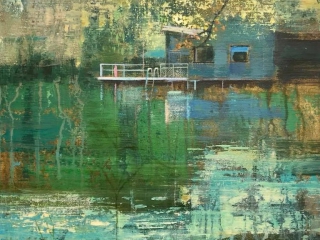schilderij Isabella Werkhoven London Pond zwemvijver serie