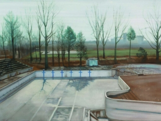 schilderij leeg zwembad papiermolen Isabella Werkhoven